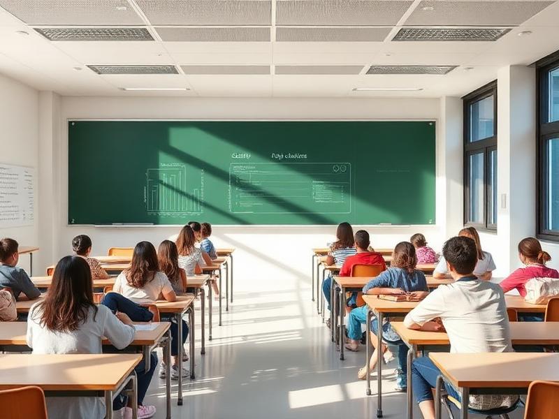 Bright classroom interior