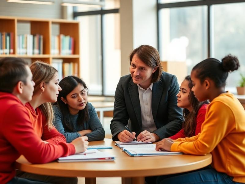 Teacher mentoring small group